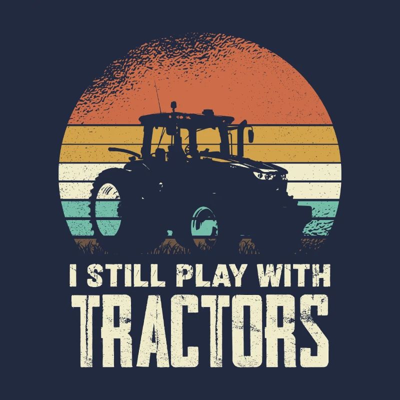 Retro Traktor Silhouette mit Schrift