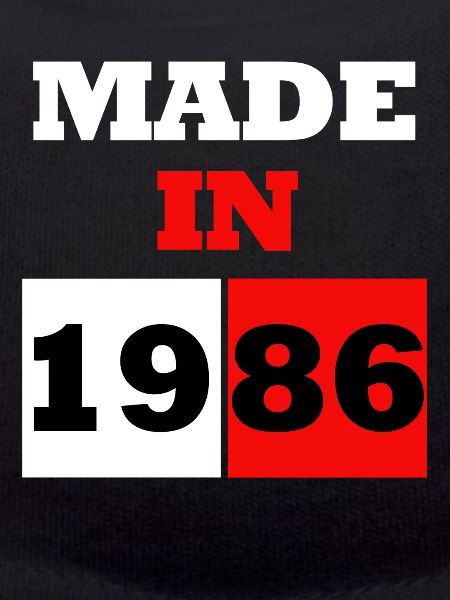 1986 Retro Anniversary Block