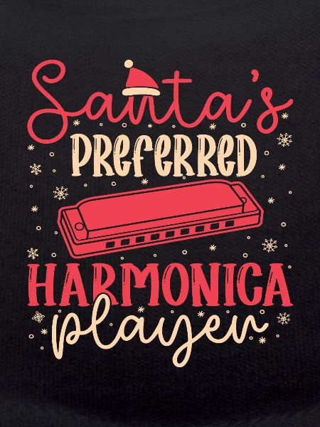 Funny Harmonica Player Santa´s Preferred Harmonica