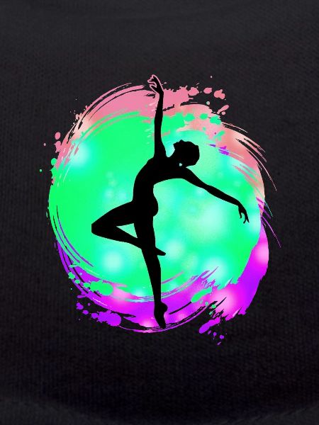 Dancer Silhouette Neon Splash