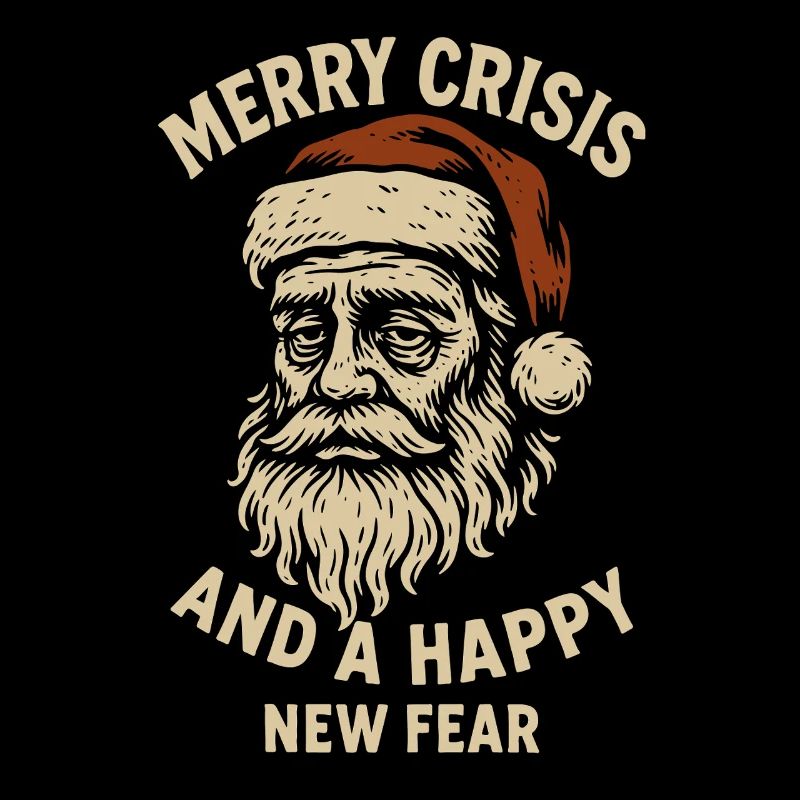 Une crise joyeuse et une nouvelle peur heureuse Père Noël
