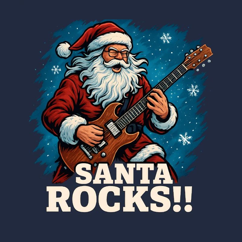 Rockender Weihnachtsmann mit Gitarre