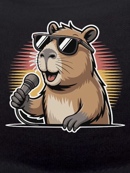 Singer Capybara with sunglasses