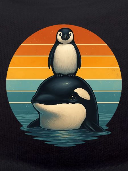 Orca Pinguin Retro Tierfreunde