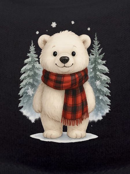 Cute polar bear winter christmas