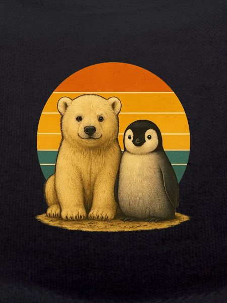 Eisbär Pinguin Retro Tierfreunde