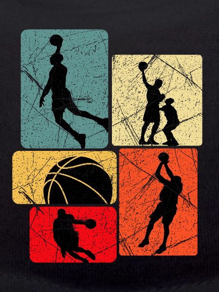 Basketball Silhouette Grid