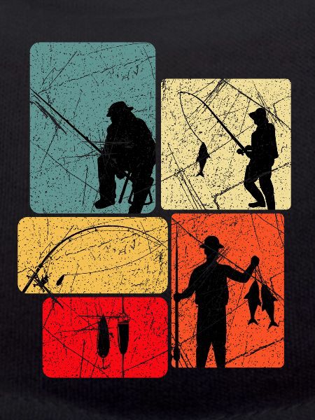 Angler-Silhouetten Retro-Look