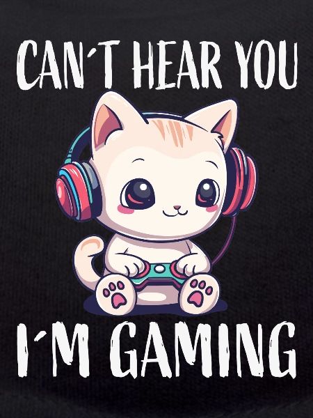 Cat Gaming While Gaming