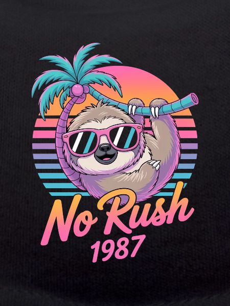 No Rush 1987 Sloth Retro Sunset