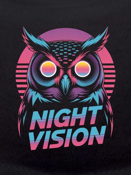 Night Vision Owl Retro Synthwave Night