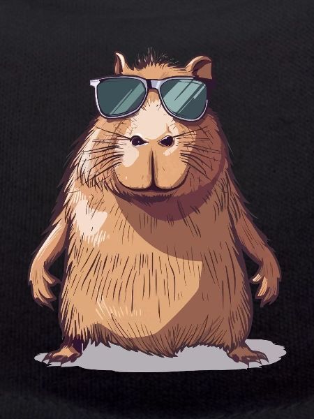 Lässiges Capybara mit Sonnenbrille Comic