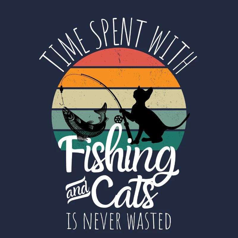 Fishing & Cats – Retro Freizeitdesign