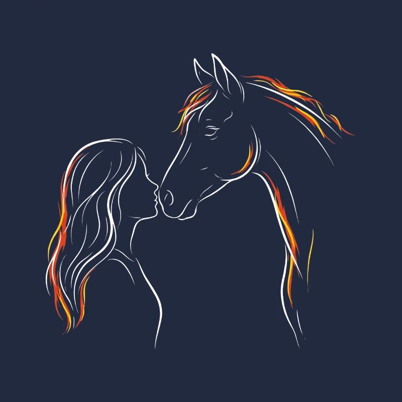 Pferdemädchen-Silhouette