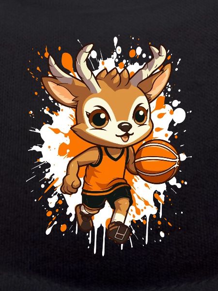 Basketball deer in sprint