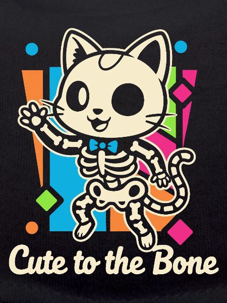 Cat Skeleton Motif Purr