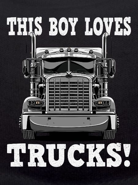 Junge liebt Trucks Frontansicht