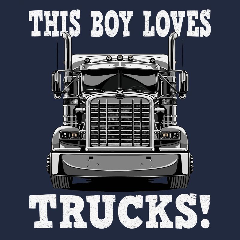 Junge liebt Trucks Frontansicht