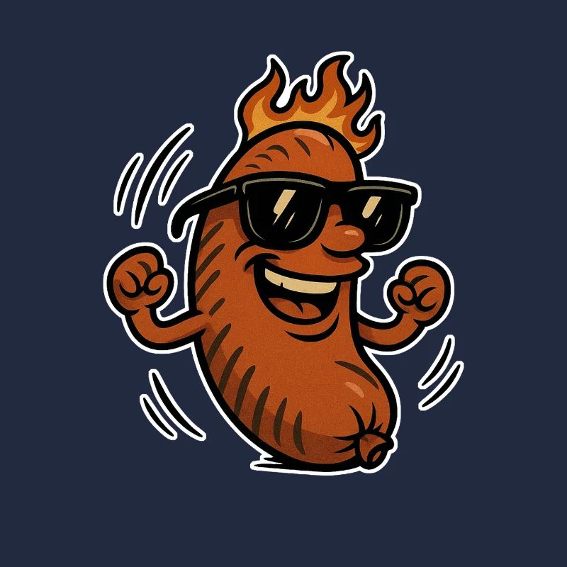 Bratwurst with sunglasses