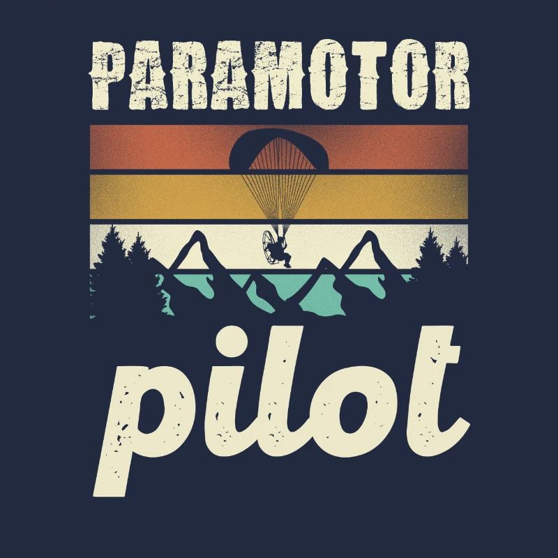 Paramotor Pilot Retro Sonnenuntergang