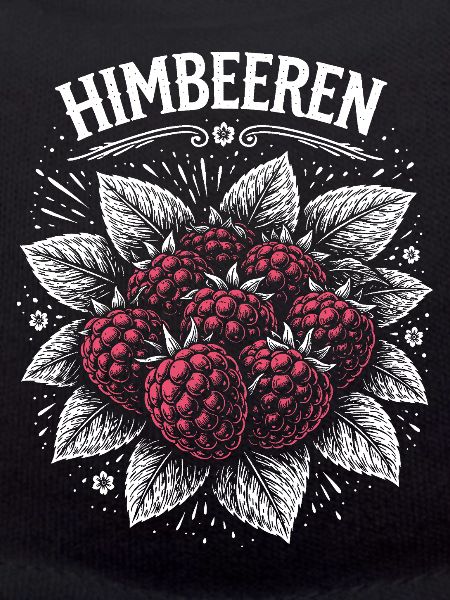 Raspberries Illustration Pink Print