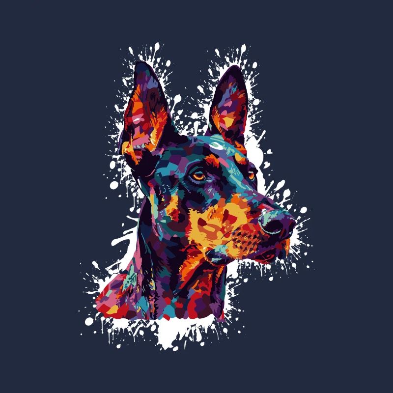 Colored Dog Head