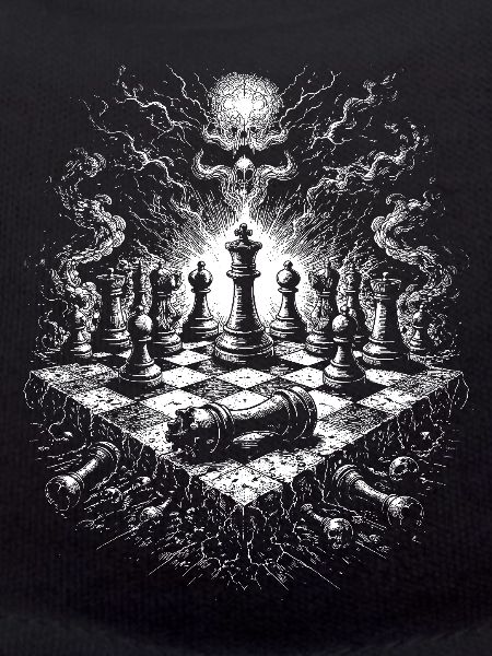 Chess Skull Gothic Board Scene