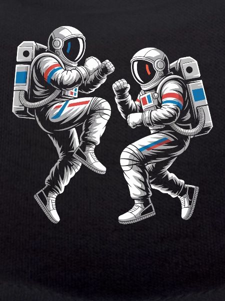 Astronaut duels in retro style