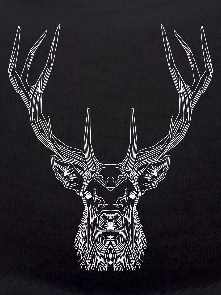 Tech Deer – Geometrischer Hirsch in Weiß
