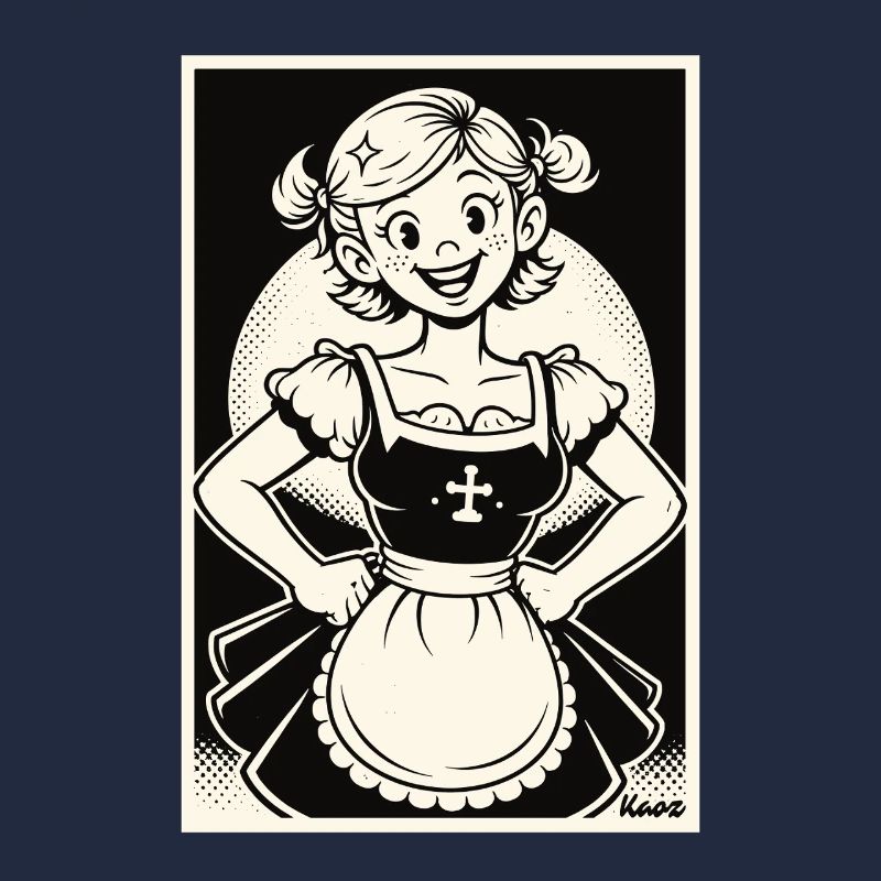 Dirndl Mädchen Cartoon