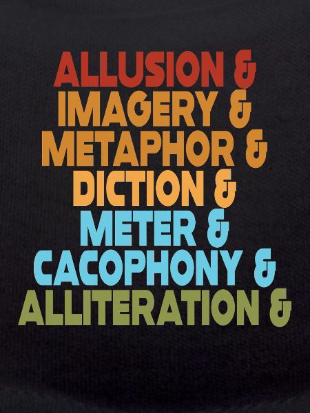 Literarische Mittel Typografie-Stack