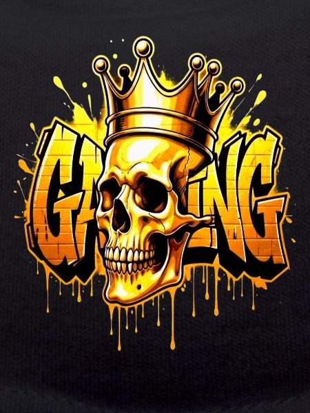 Graffiti Gaming Skull Gold