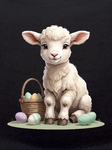 Pastel lamb with Easter eggs