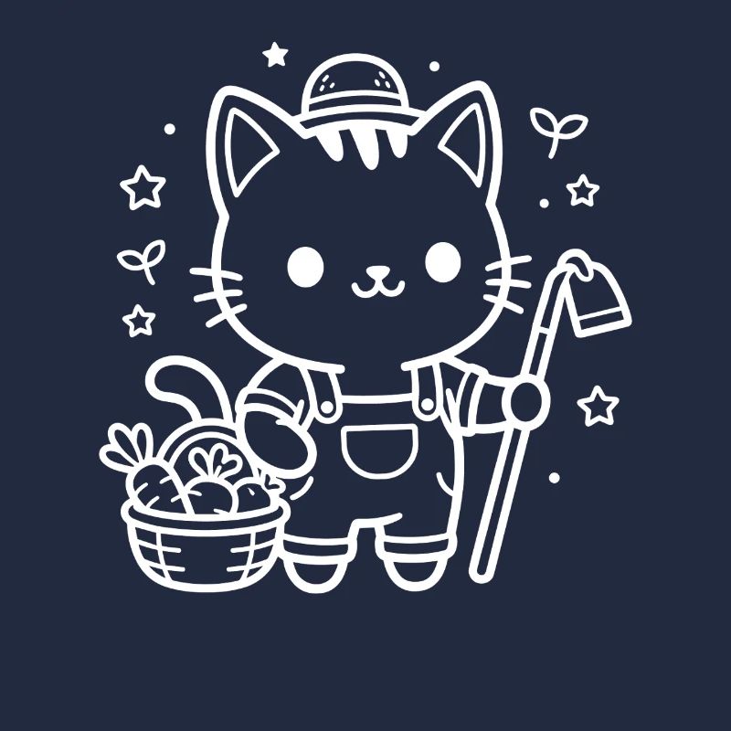 Farmer Kawaii Cat