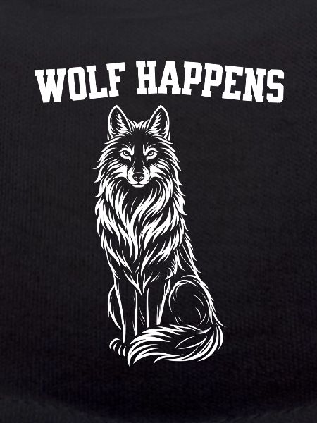 Wolf Silhouette - Wolf happens Spruch