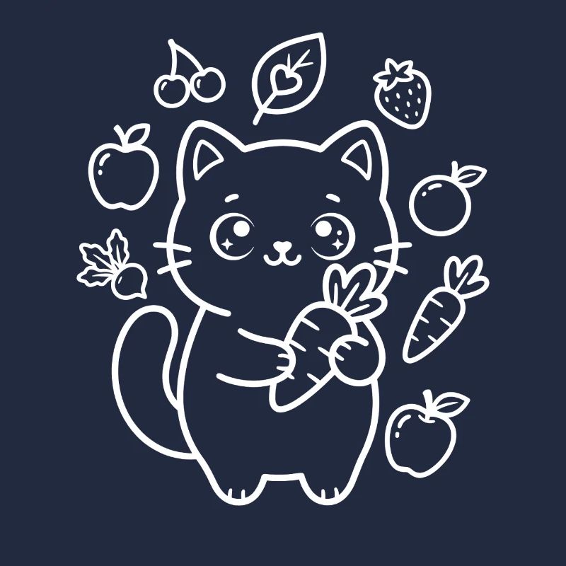 Fruit and Vegetable Kawaii Cat
