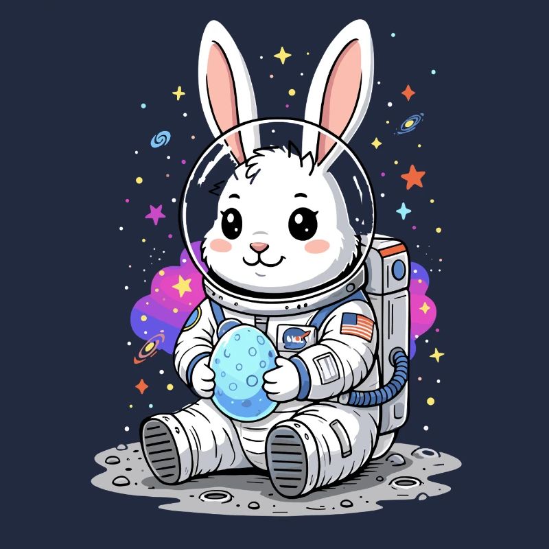 Lapin de Pâques astronaute Espace