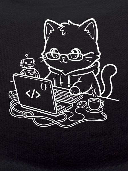 Coder Kawaii Cat Programmer