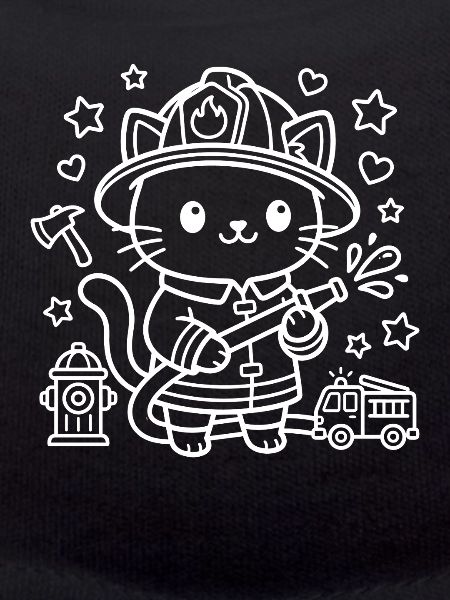 Kawaii Cat Firefighter