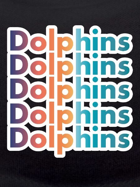 Retro Dolphins Text Ocean Lover Graphic