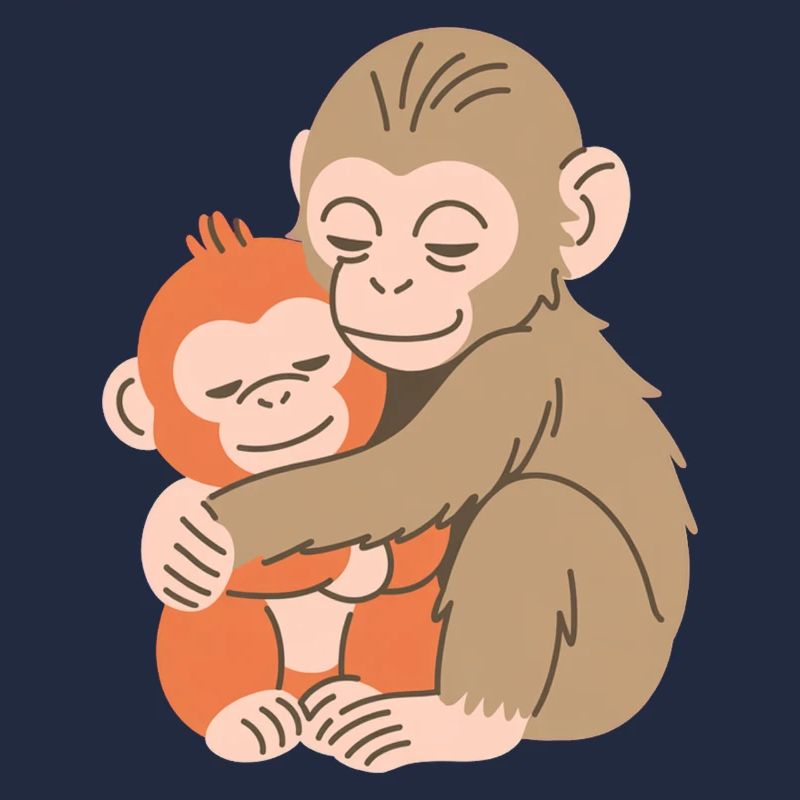 Hugging Monkey Duo