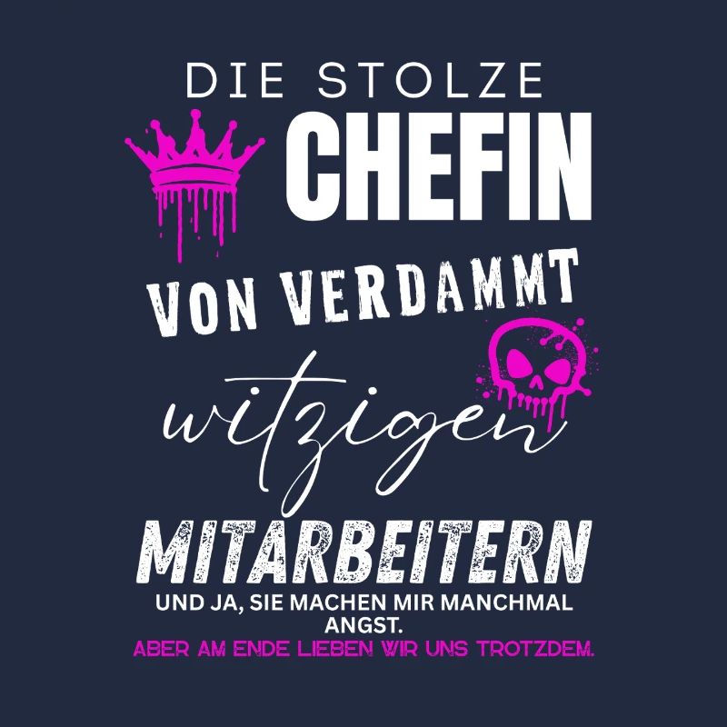 stolze Chefin von verdammt witzigen Mitarbeitern