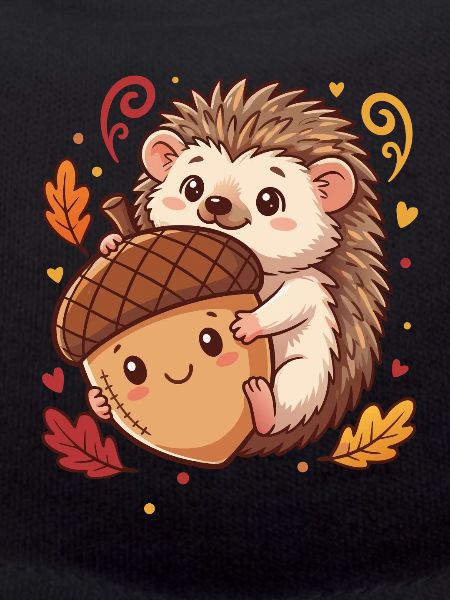 Süßer Igel mit Eichel Herbst