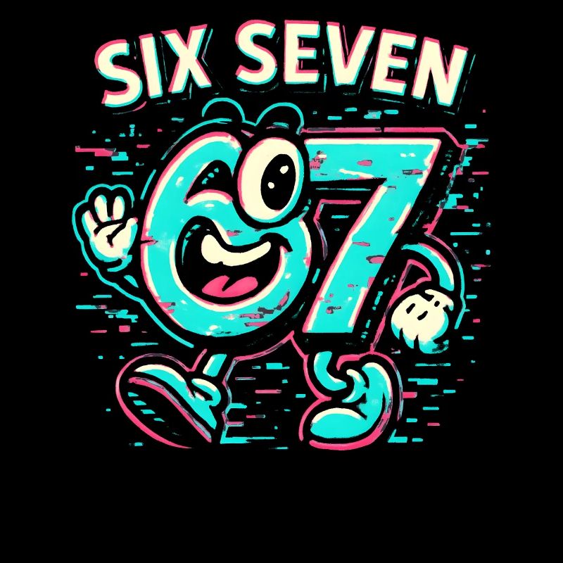 Six Seven 67 Meme Glitch Mascot Italian Brainrot