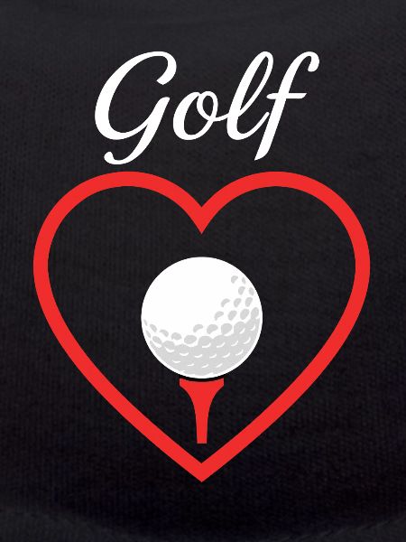 Golf Heart Love Golf