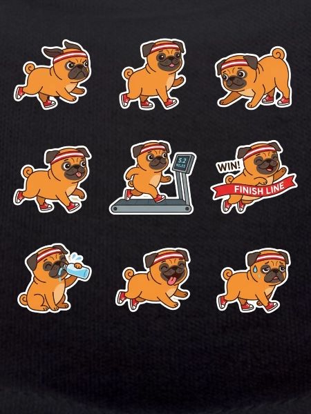 Funny Pug Jogging Marathon Runner