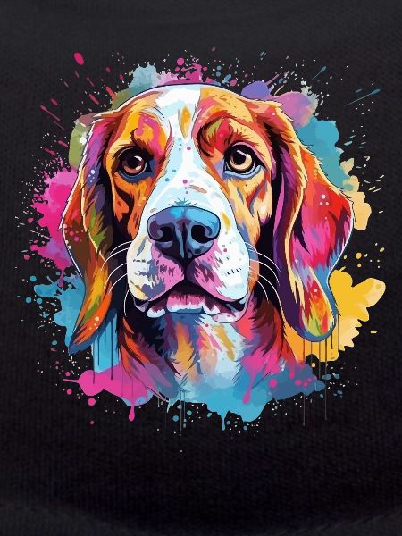 Farbenfroher Hunde-Splash-Art-Beagle