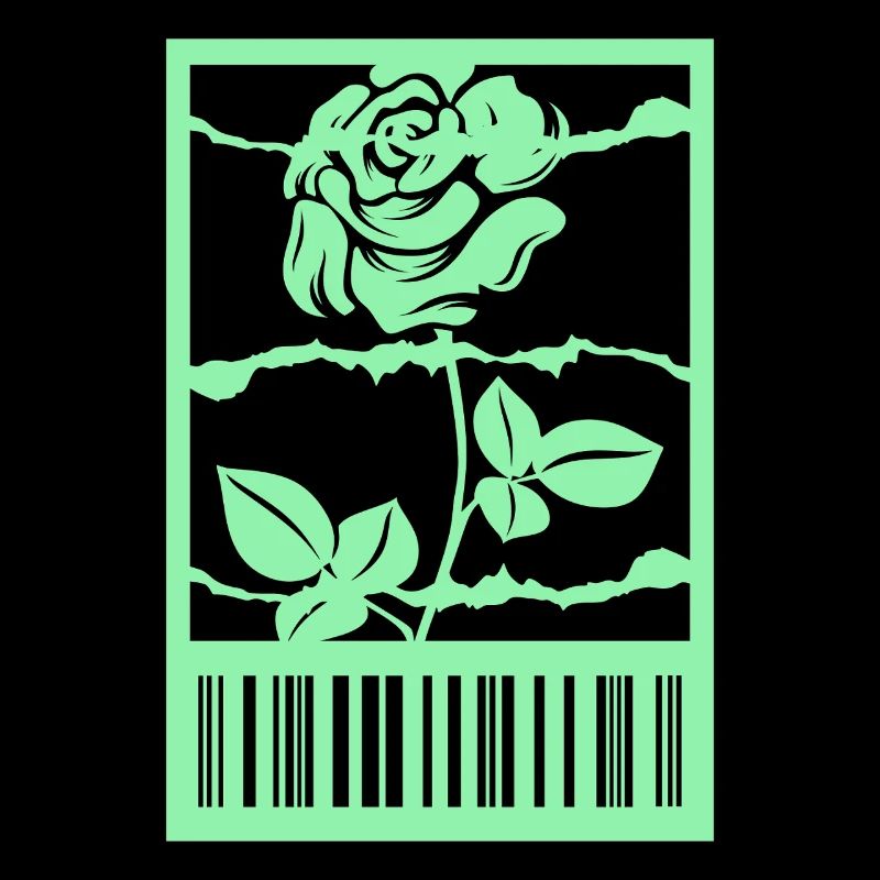 Gothic Rose Barbed Wire Barcode Urban Style