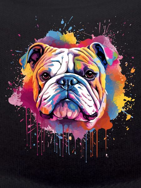 Vivid Bulldog Splash Portrait