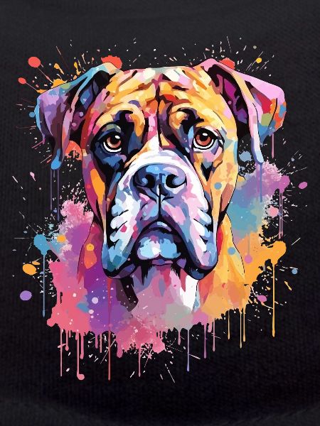 Boxer Bunte Hund Splash Art